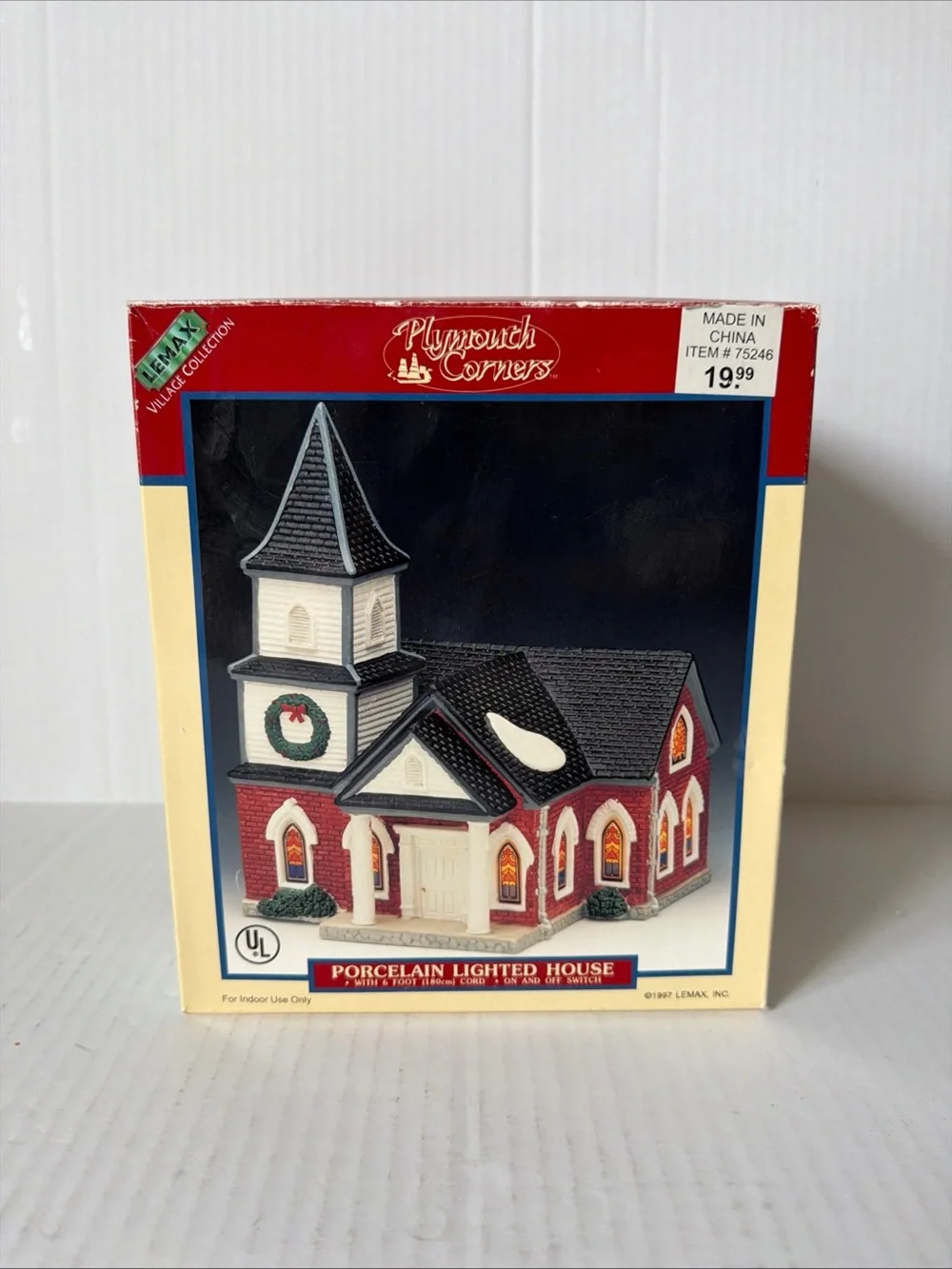 1997 Lemax Village Collection Plymouth Corners Church Porcelain
